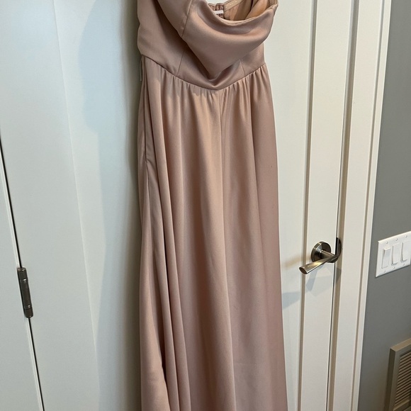 Anthropologie BHLDN Elsie Straight-Neck Satin A-Line Gown - Picture 9 of 16
